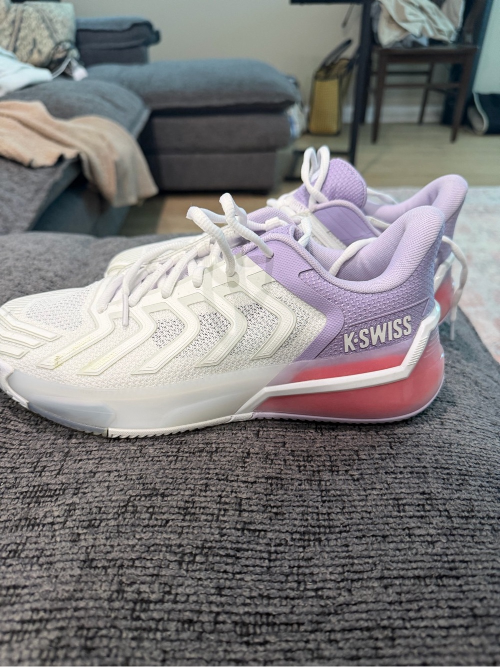 K-Swiss Women's White Lavender & Pink Athletic Sneakers